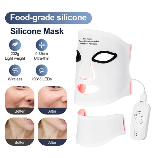 LED Facial Mask 7 Color Light Therapy – Anti-Aging Skin Rejuvenation Device