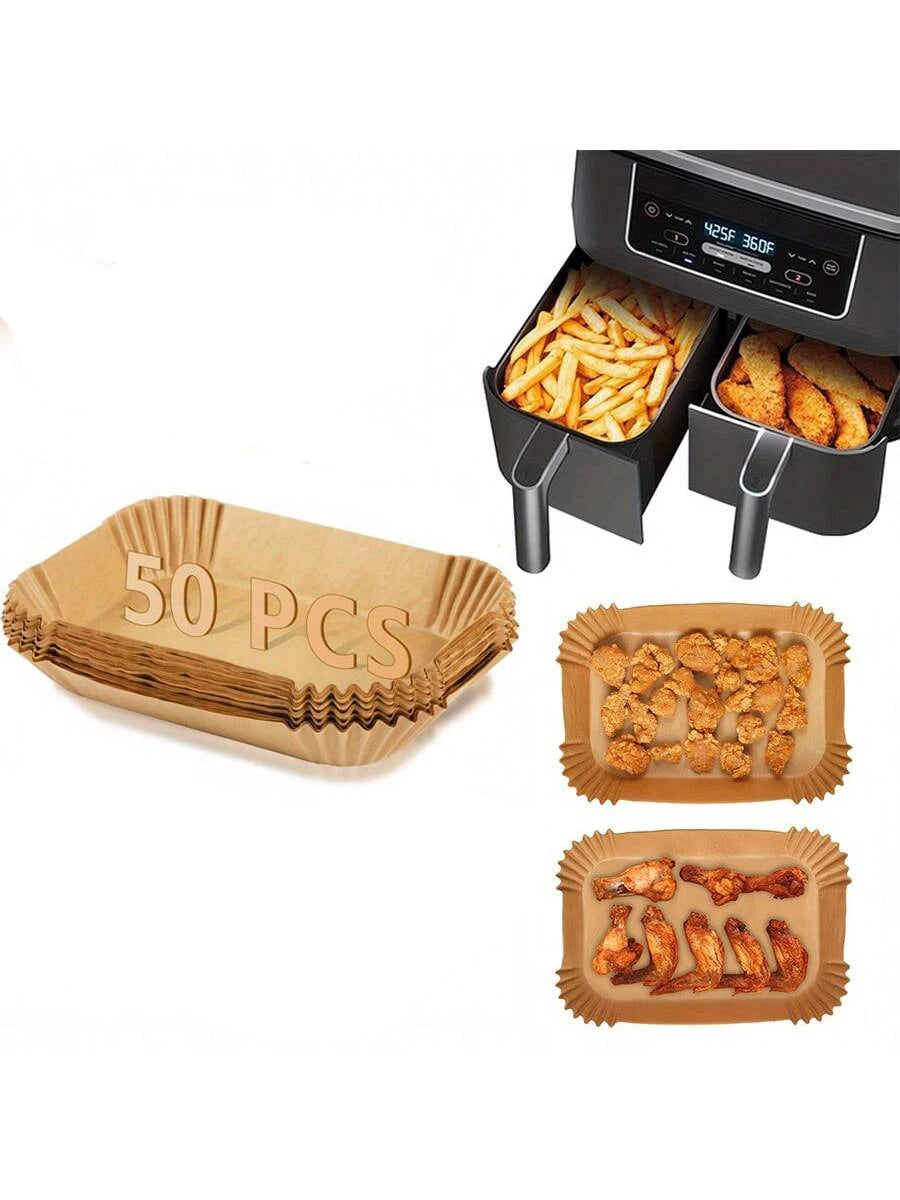 200 Disposable Air Fryer Liners (16.0cm), Square Paper Air Fryer Liner Pots, Paper Basket Bowls, Baking Trays, Oven Accessories, Baking Tools, Kitchen Gadgets, Kitchen Accessories