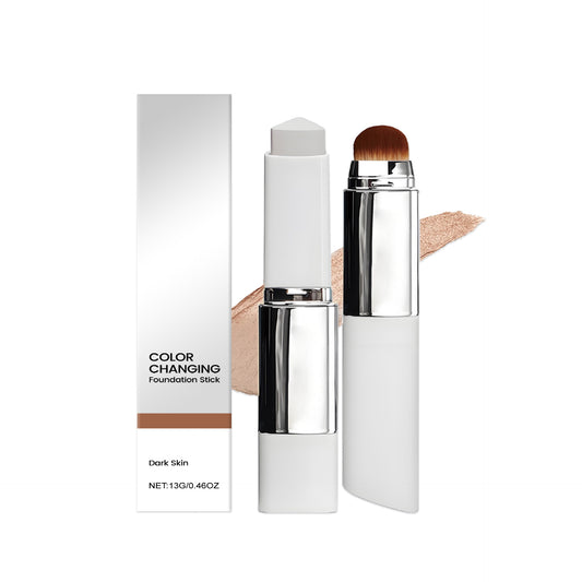 2-in-1 Color Changing Foundation Stick – Natural Tone Adjusting, Smooth Matte Finish, Non-Sticky Daily Makeup Base