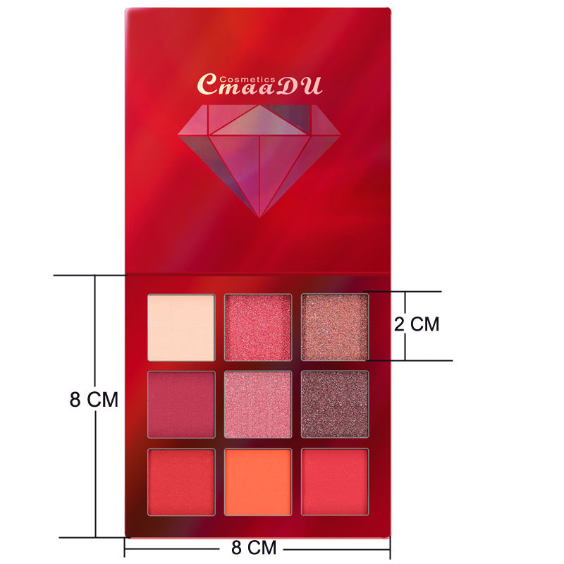 9 Shades Diamond Eyeshadow – Bright, Shiny & High-Gloss Eye Makeup Palette