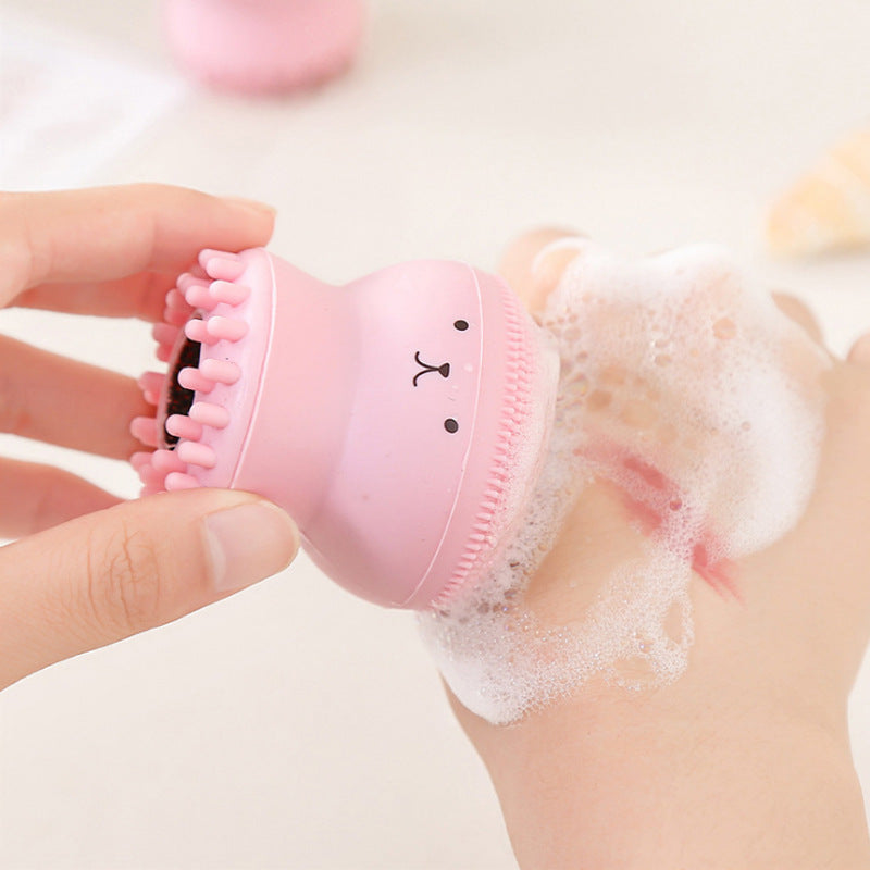Cute Silicone Cleansing and Exfoliating Face Brush – Soft Gentle Silicone Facial Cleanser Tool for Deep Pore Cleaning & Skin Care Routine