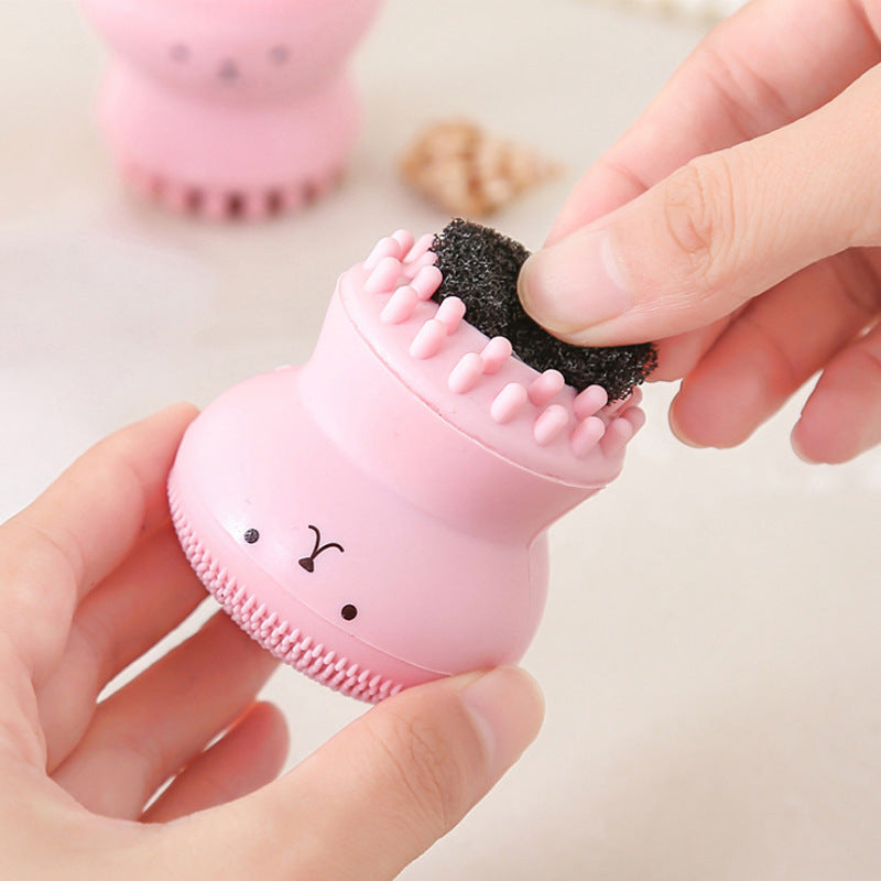 Cute Silicone Cleansing and Exfoliating Face Brush – Soft Gentle Silicone Facial Cleanser Tool for Deep Pore Cleaning & Skin Care Routine
