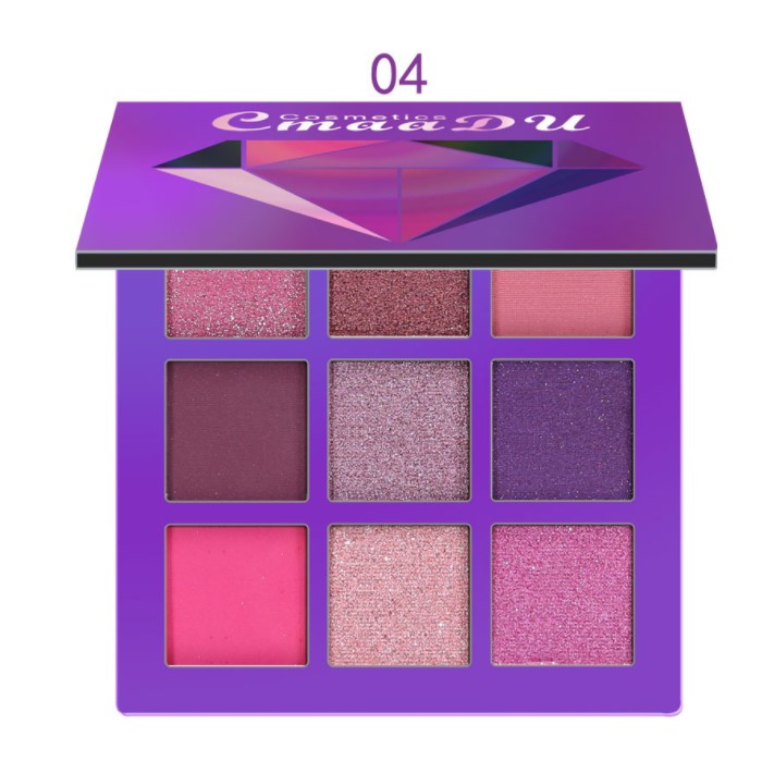 9 Shades Diamond Eyeshadow – Bright, Shiny & High-Gloss Eye Makeup Palette