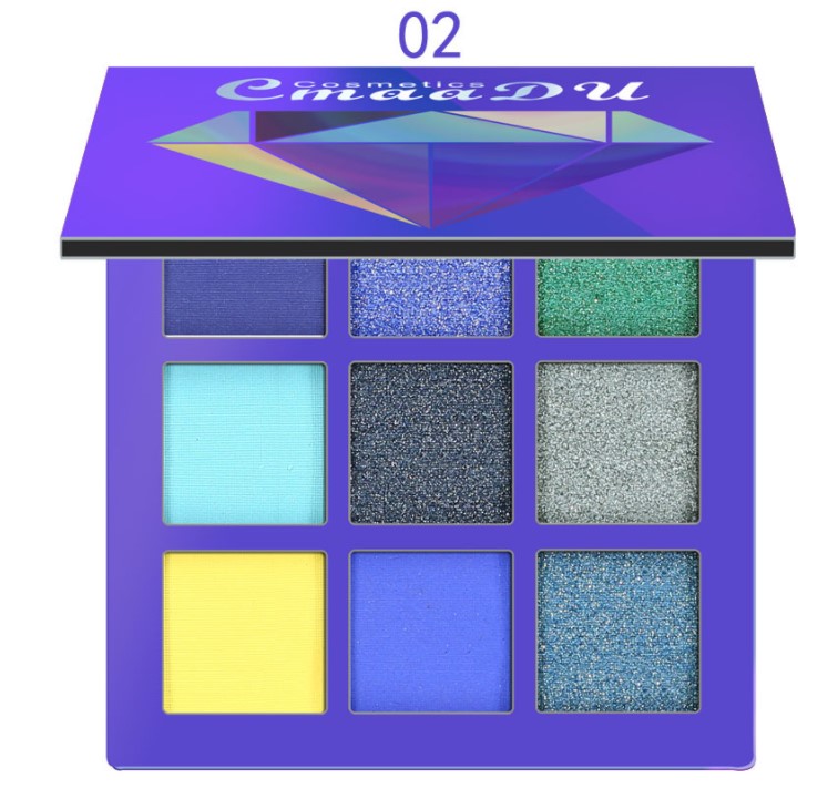 9 Shades Diamond Eyeshadow – Bright, Shiny & High-Gloss Eye Makeup Palette