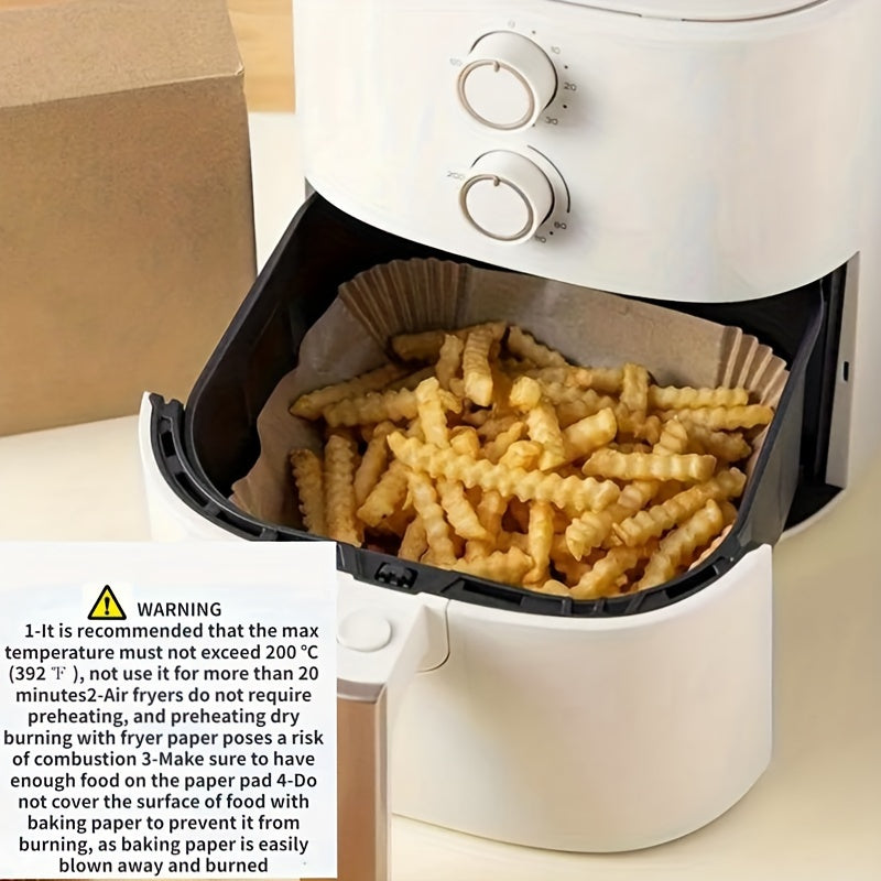 200 Disposable Air Fryer Liners (16.0cm), Square Paper Air Fryer Liner Pots, Paper Basket Bowls, Baking Trays, Oven Accessories, Baking Tools, Kitchen Gadgets, Kitchen Accessories