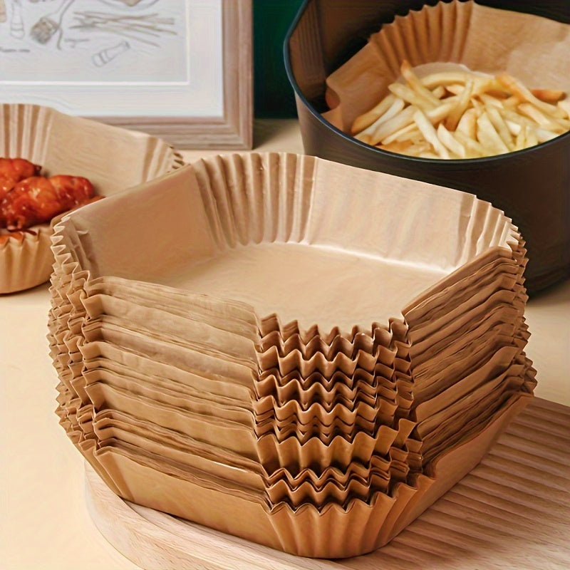 200 Disposable Air Fryer Liners (16.0cm), Square Paper Air Fryer Liner Pots, Paper Basket Bowls, Baking Trays, Oven Accessories, Baking Tools, Kitchen Gadgets, Kitchen Accessories