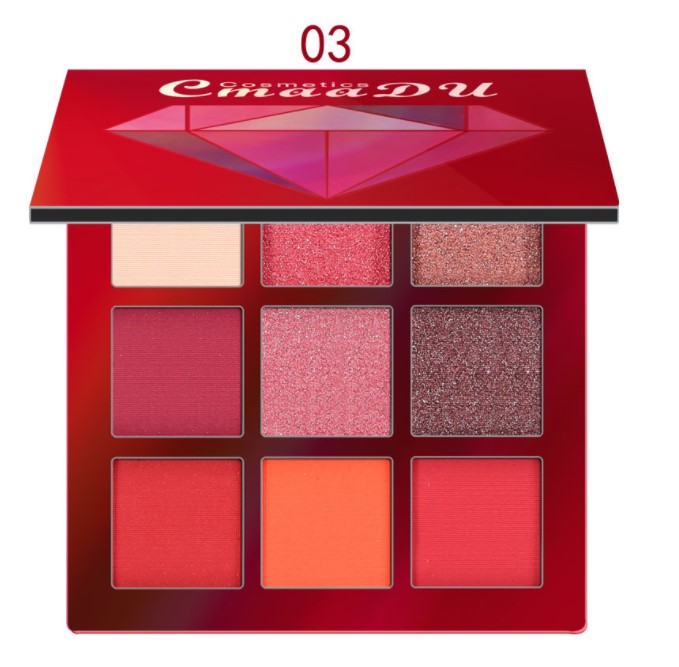 9 Shades Diamond Eyeshadow – Bright, Shiny & High-Gloss Eye Makeup Palette