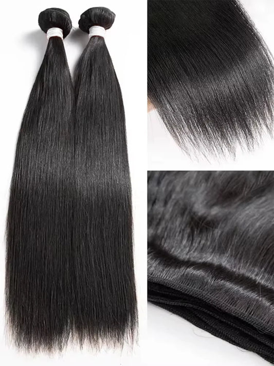 30 32 Inch Bone Straight Bundle Human Hair Unprocessed Raw Remy Hair 3 4 Bundles Brazilian Extension Machine Double Weft