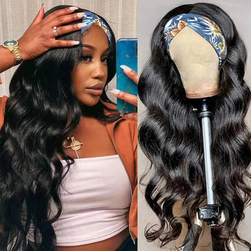 Jerry Curly Half Wig Human Hair Seamless Kinky Curly 3 In 1 Half Wig  Glueless  Heandband Clip In Wig No Sew In Black Color