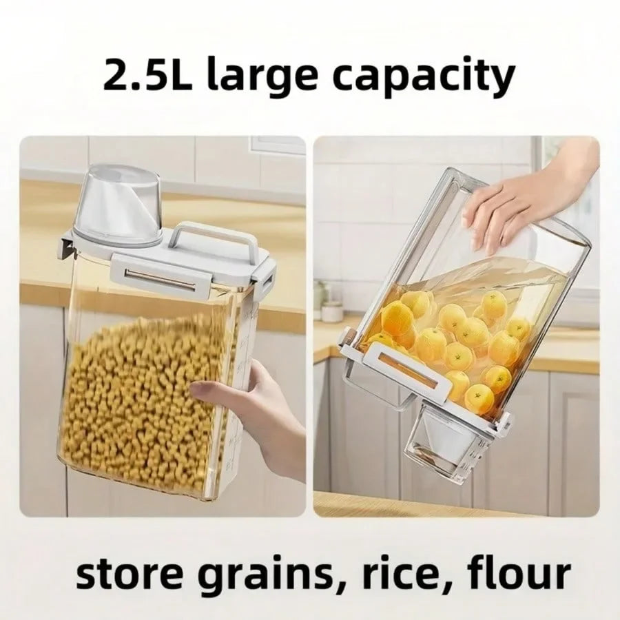 2.5L Airtight Food Storage Container – Moisture-Proof Sealed Box for Rice, Grains, Flour & Nuts