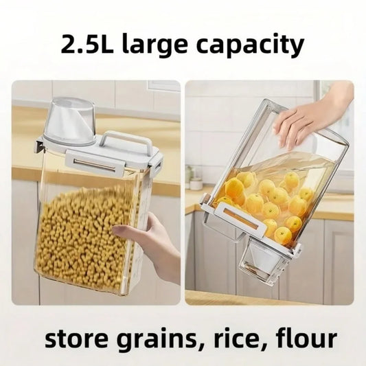 2.5L Airtight Food Storage Container – Moisture-Proof Sealed Box for Rice, Grains, Flour & Nuts