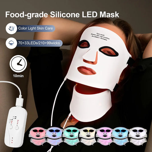 LED Facial Mask 7 Color Light Therapy – Anti-Aging Skin Rejuvenation Device