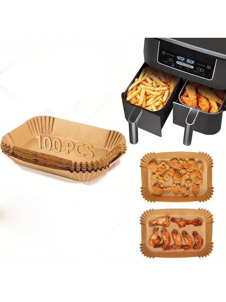 200 Disposable Air Fryer Liners (16.0cm), Square Paper Air Fryer Liner Pots, Paper Basket Bowls, Baking Trays, Oven Accessories, Baking Tools, Kitchen Gadgets, Kitchen Accessories