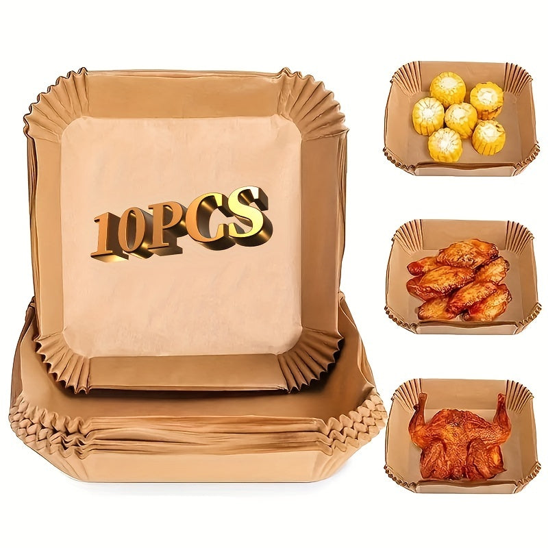 200 Disposable Air Fryer Liners (16.0cm), Square Paper Air Fryer Liner Pots, Paper Basket Bowls, Baking Trays, Oven Accessories, Baking Tools, Kitchen Gadgets, Kitchen Accessories