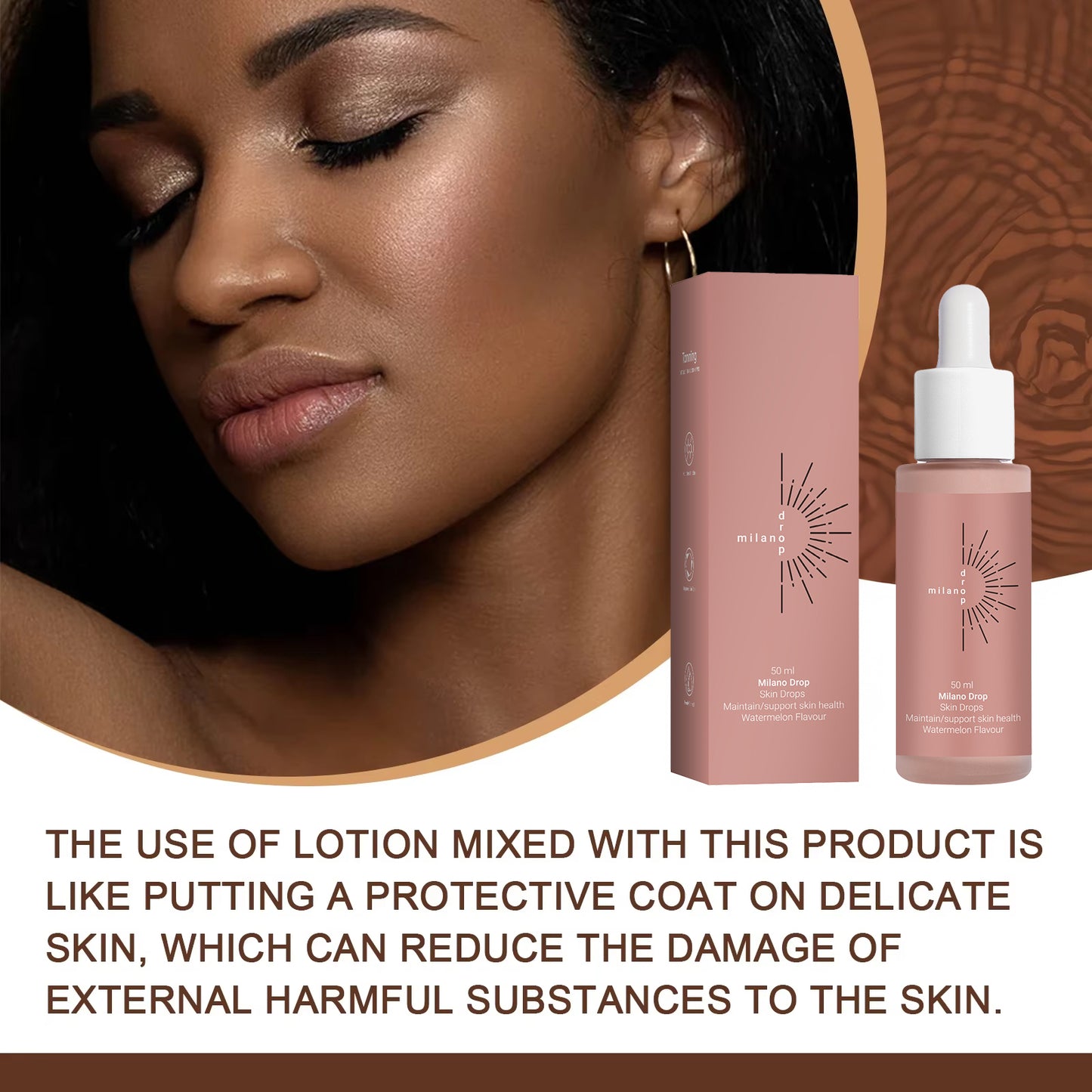 Self Tanning Serum Drops for Face & Body – Dark Bronzer, Natural Glow, Fine Line Repair Tanning Serum